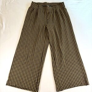 J.Jill Wide Leg Gingham Ponte Knit Pants Full-Length Cropped Classic Academia